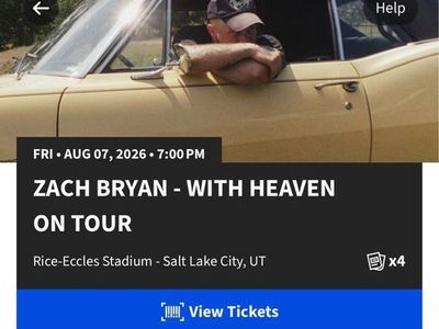 4 Zach Bryan with Heaven on tour Tickets - Section FLRGA Row GA2