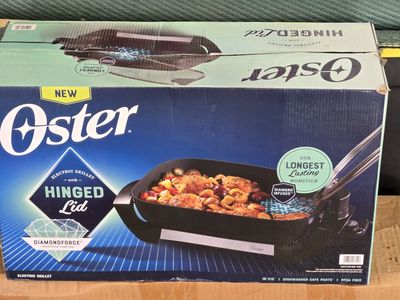 Oster DiamondForce 12-Inch x 16-Inch Nonstick Electric Skillet with Hinged Lid