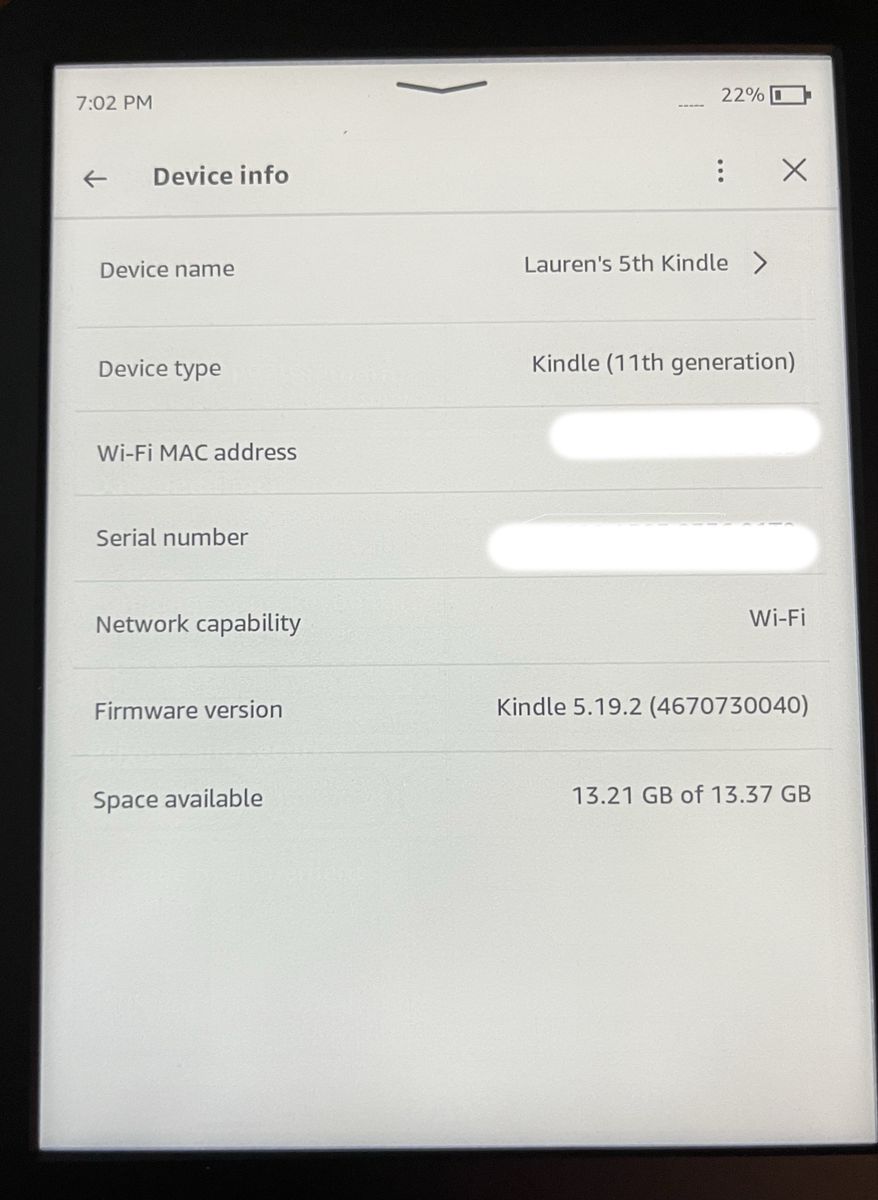 11th Generation Amazon Kindle 6 inch 16GB