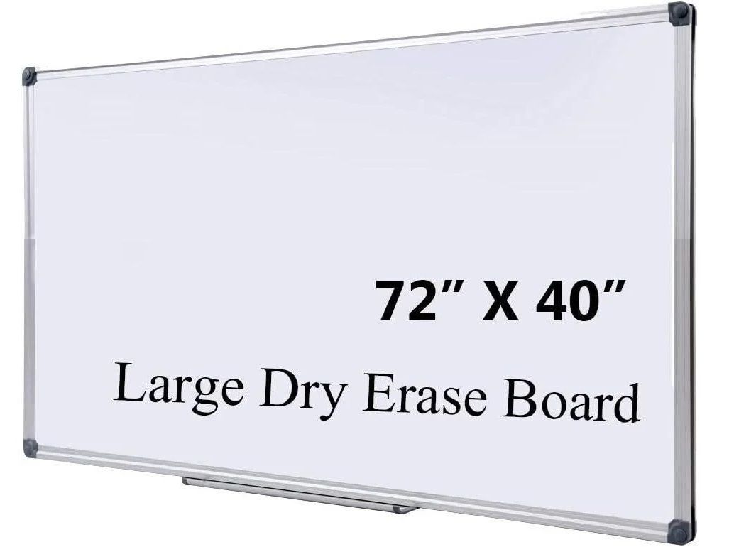 72" x 40" Magnetic Dry Erase Board with Pen Tray