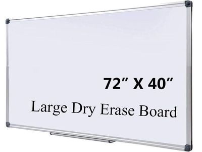 72" x 40" Magnetic Dry Erase Board with Pen Tray