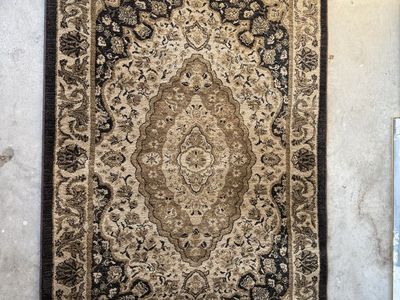 Traditional Ornamental Area Rug Brown Beige Persian Oriental Pattern