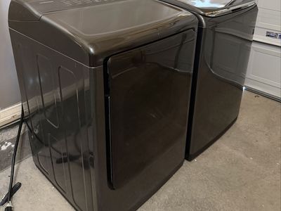 Samsung Top Load Washer & Electric Dryer Black Stainless