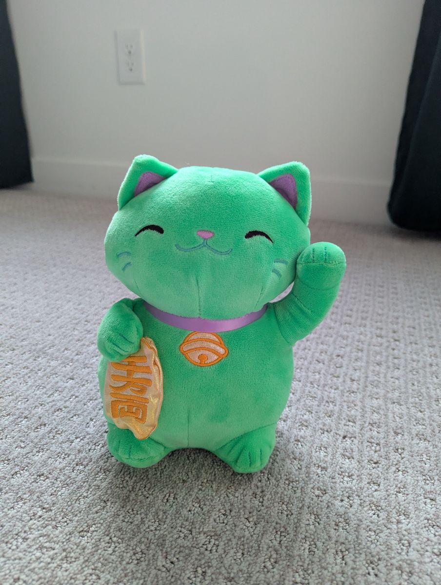 Maneki-Neko Lucky Cat Plush Toy - green