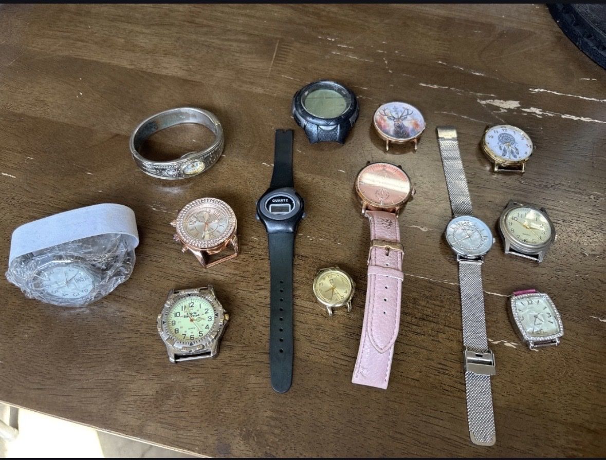 Craft Jewelry Watch Lot - 13 PC Mixed Repair / Upcycle Fashion Watches - Avon XOXO