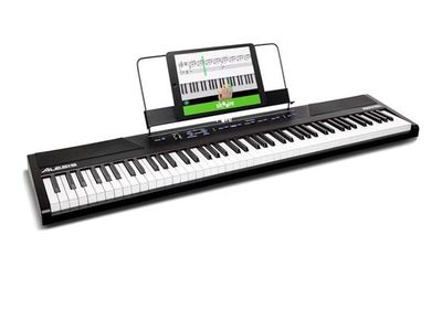 Alesis Recital 88-Key Digital Piano Keyboard Semi-Weighted Keys Black w/ Power Supply