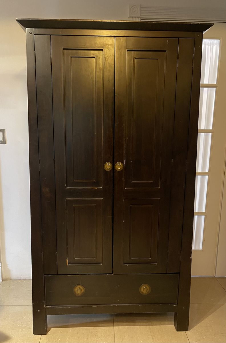 Dark Wood Wardrobe / Armoire – Solid & Spacious (Pier 1 Imports)