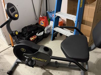 Marcy Recumbent Exercise Bike - Grey and Black Stationary Bike