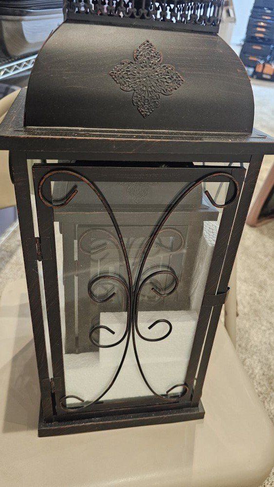 metal and glass lanterns set of 3