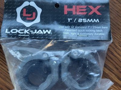 LOCK-JAW HEX 1"/25mm Standard Barbell Collars - Patented Quick-Locking Latch, Slim & Durable