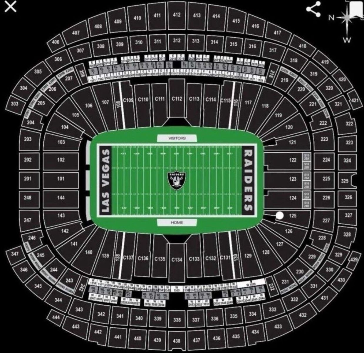 Lower Bowl LV Raider Tickets