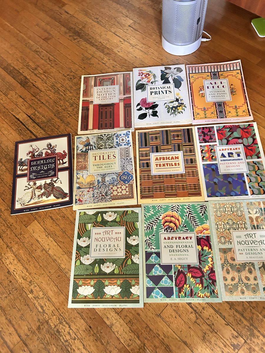 RARE Lot of 10 Vintage Interior Design poster Books Bright Color Photos 1998 Cresent Books 