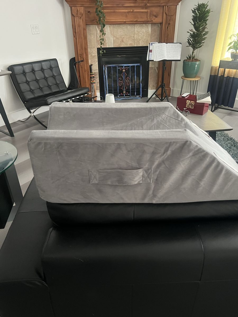 Unbranded Gray Foam Leg Elevation Pillow, Post-Surgery Support Cushion