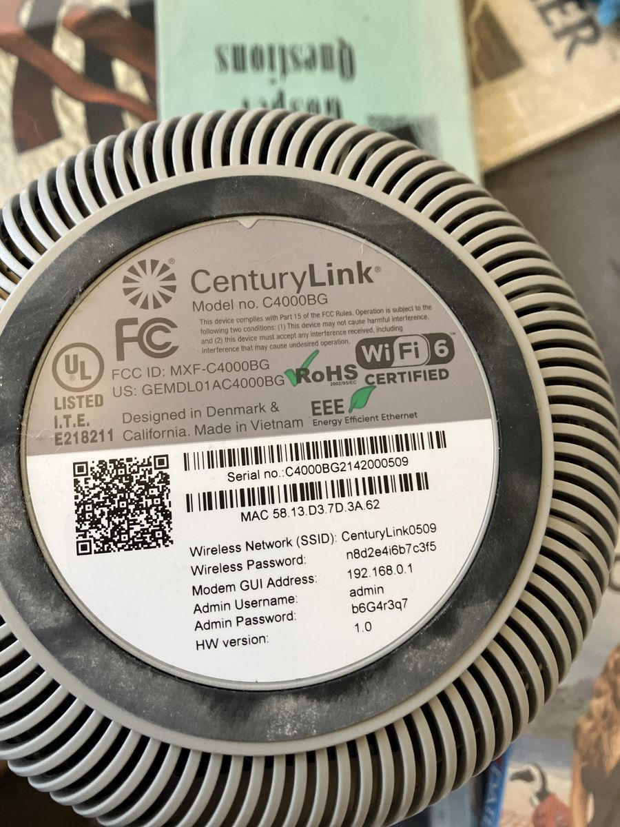 CenturyLink C4000BG WiFi 6 Modem/Router - Excellent Condition switch service and I always buy equipment