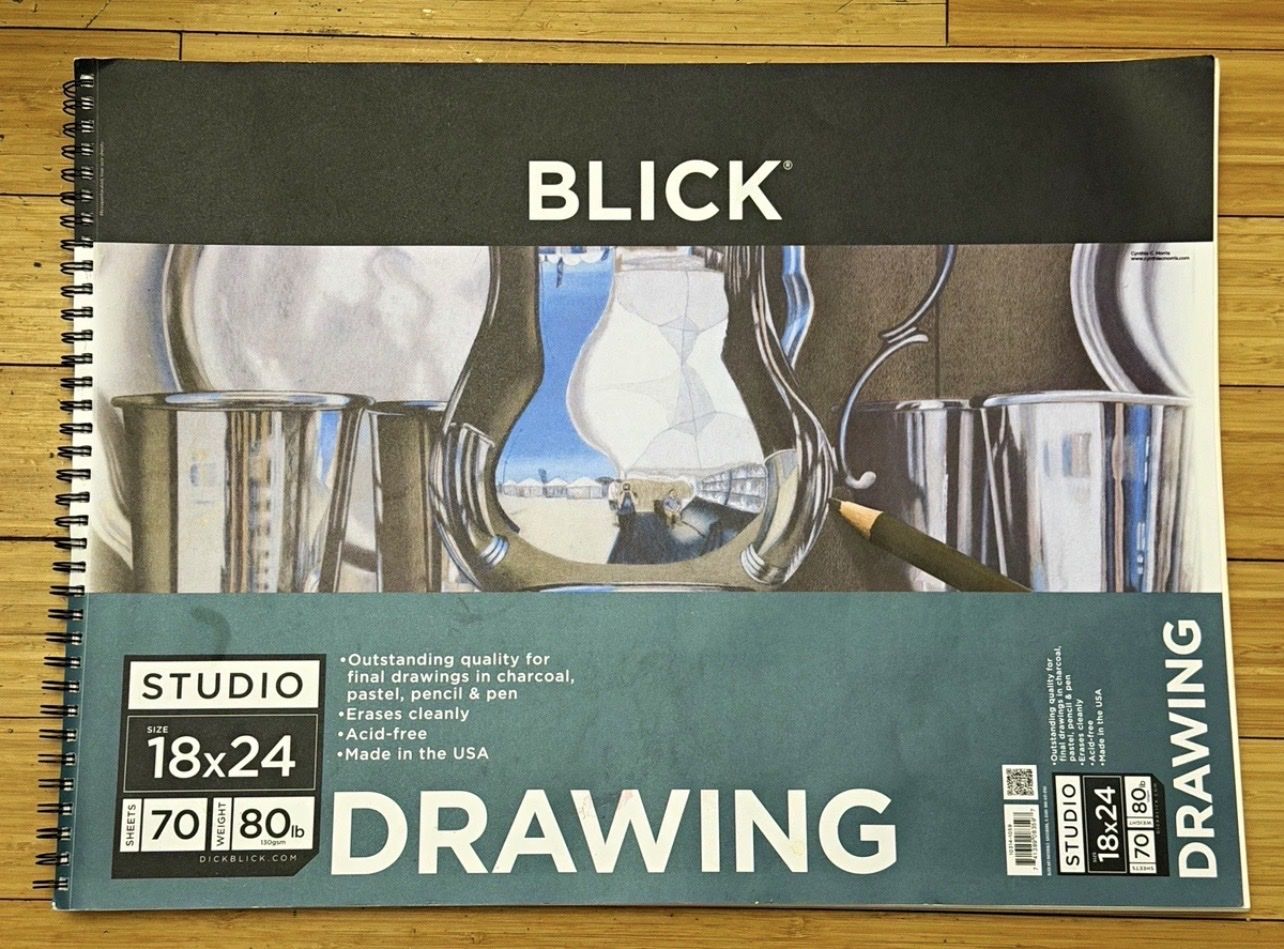 Blick Studio Spiral Bound Drawing Pad 18 x 24 in, 70 Sheets, 80 lb, White
