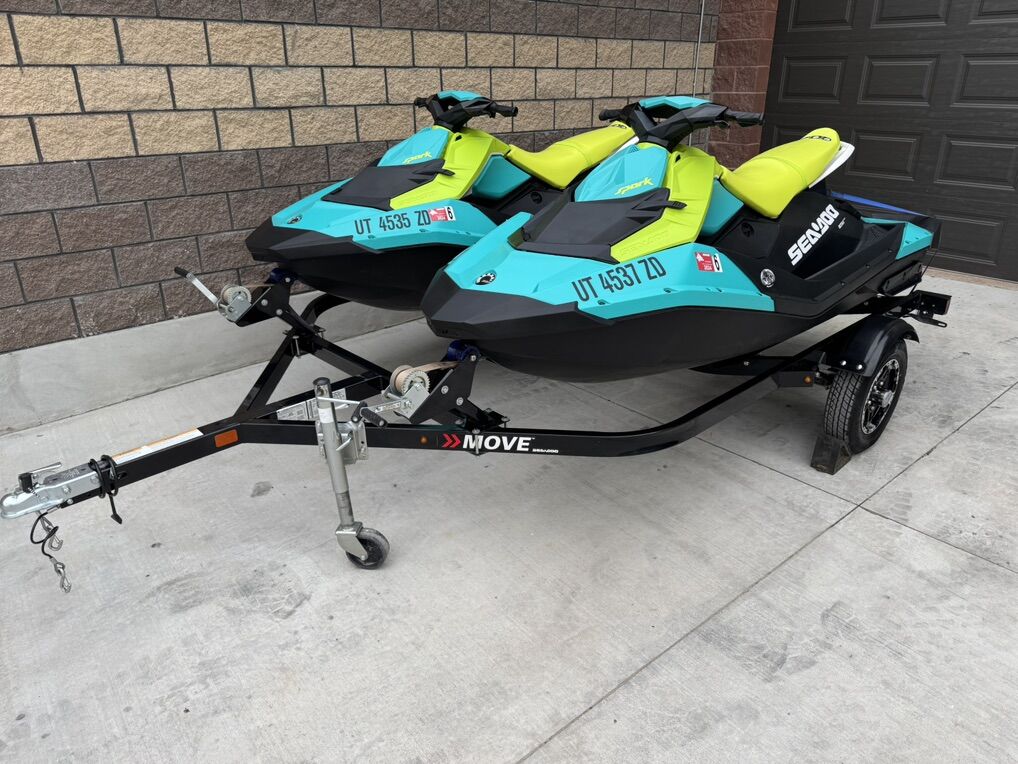2 2022 SeaDoo Spark 3Up HO W/ Trailer