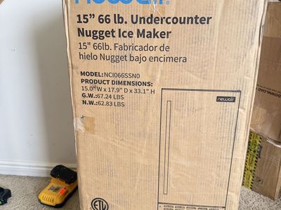 NewAir NC1066SSN0 15" 66lb. Undercounter Nugget Ice Maker - Stainless Steel, New in Box