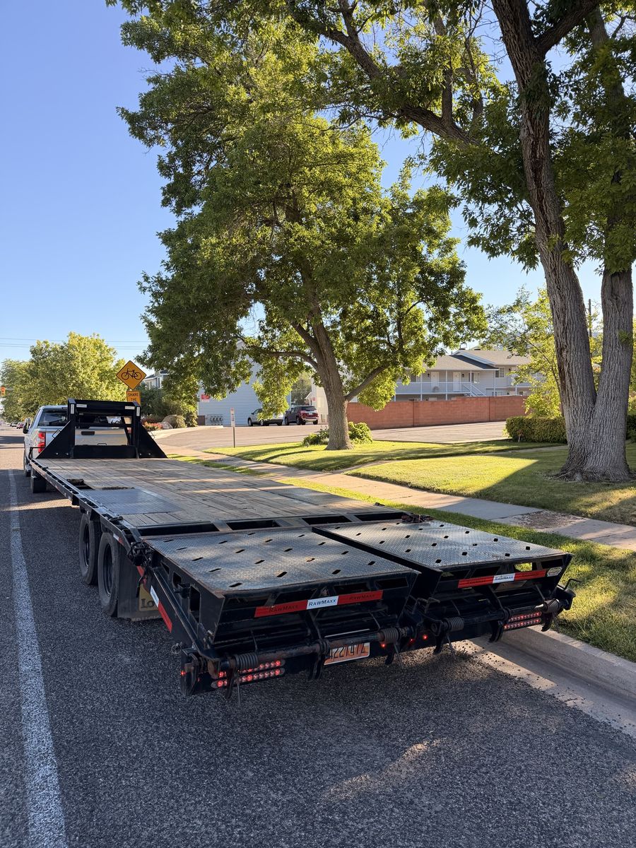 2024 RawMaxx Flat Deck Trailer with Dove tail, Tandem Dual, Gooseneck