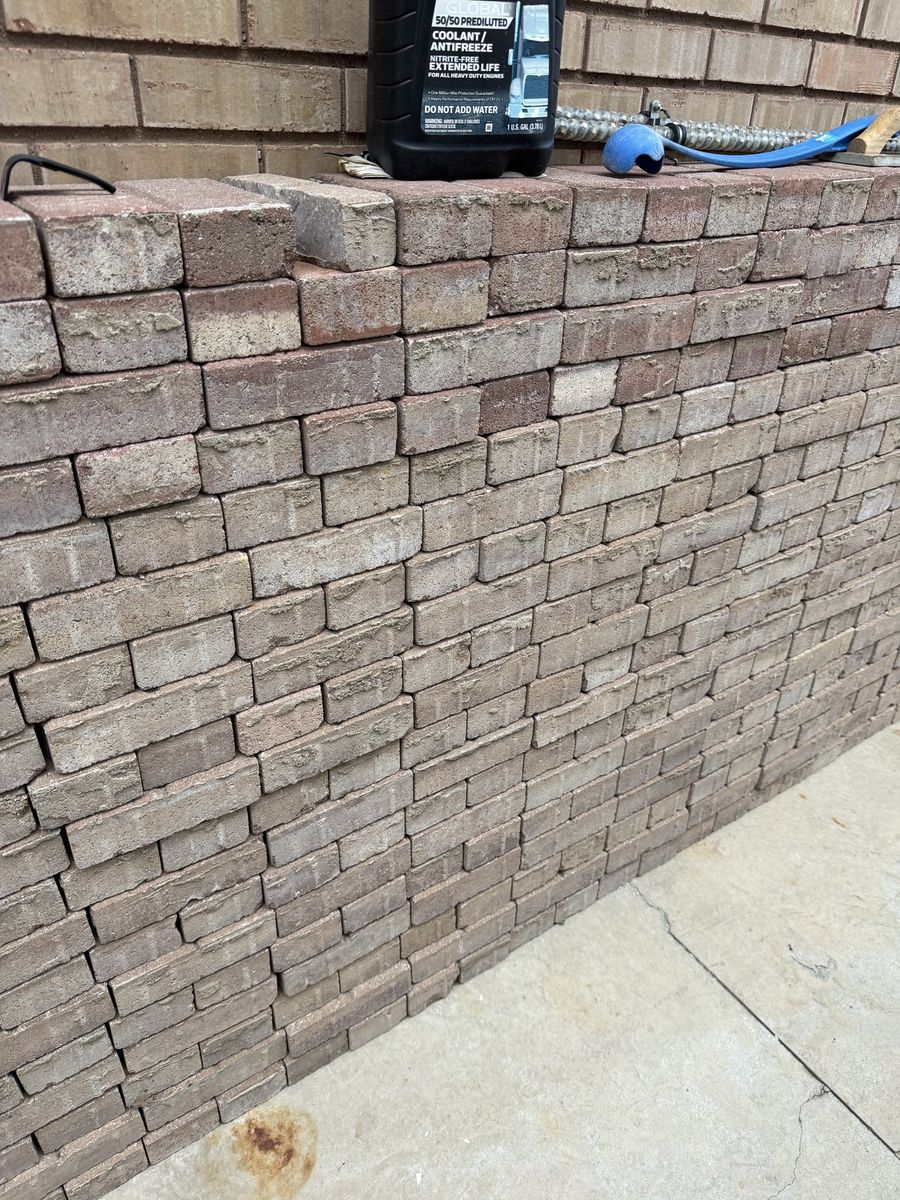 Stack of Used Red and Gray Concrete Pavers / Landscape Bricks