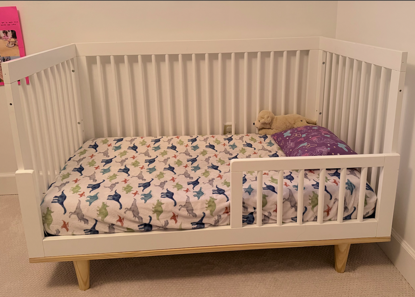 Baby Crib with toddler rail 