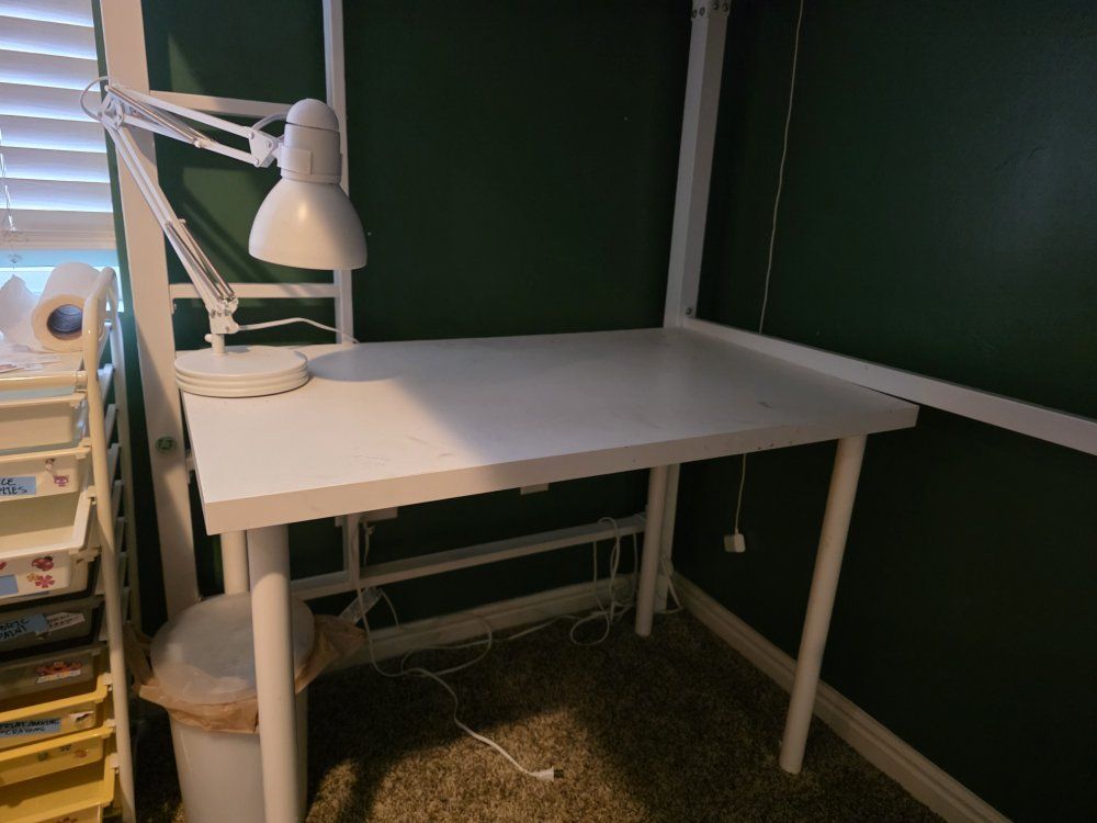 desk and lamp