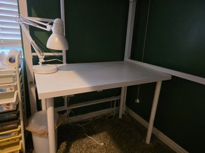 desk and lamp
