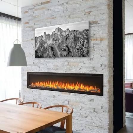 72” Recessed Wall Mounted Electric Fireplace Heater with Remote and Crystals
