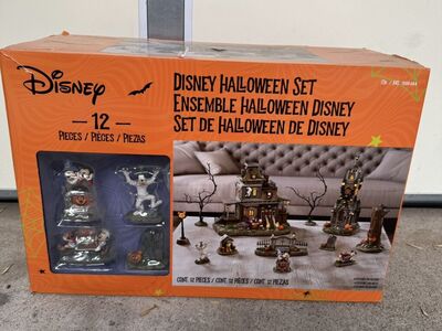 Disney Halloween Village Set Mickey Minnie Goofy