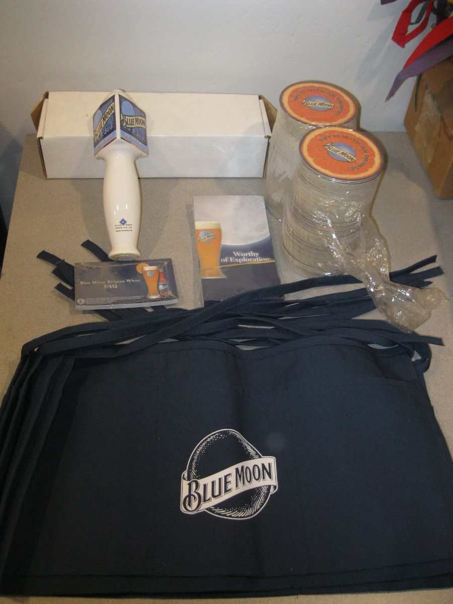 Blue Moon Belgian White Beer Tap, Aprons and Coasters