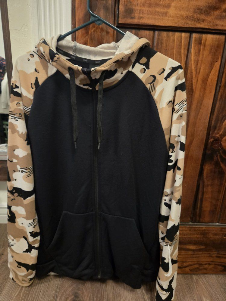 Nike Dri-Fit Men's Full-Zip Hoodie Black Camo Size M with Tags
