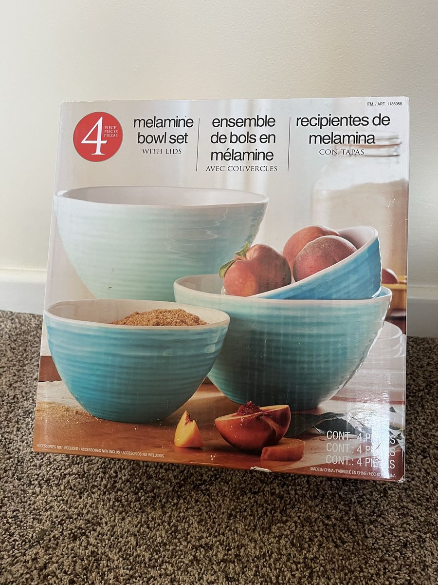 Melamine 4-Piece Bowl Set with Lids - Durable & Versatile Kitchen Storage
