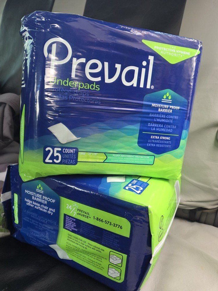 Prevail underpads 25ct ×2