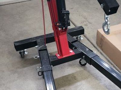 Pittsburgh Automotive 1-Ton Foldable Shop Crane Engine Hoist with 2-Ton Load Leveler