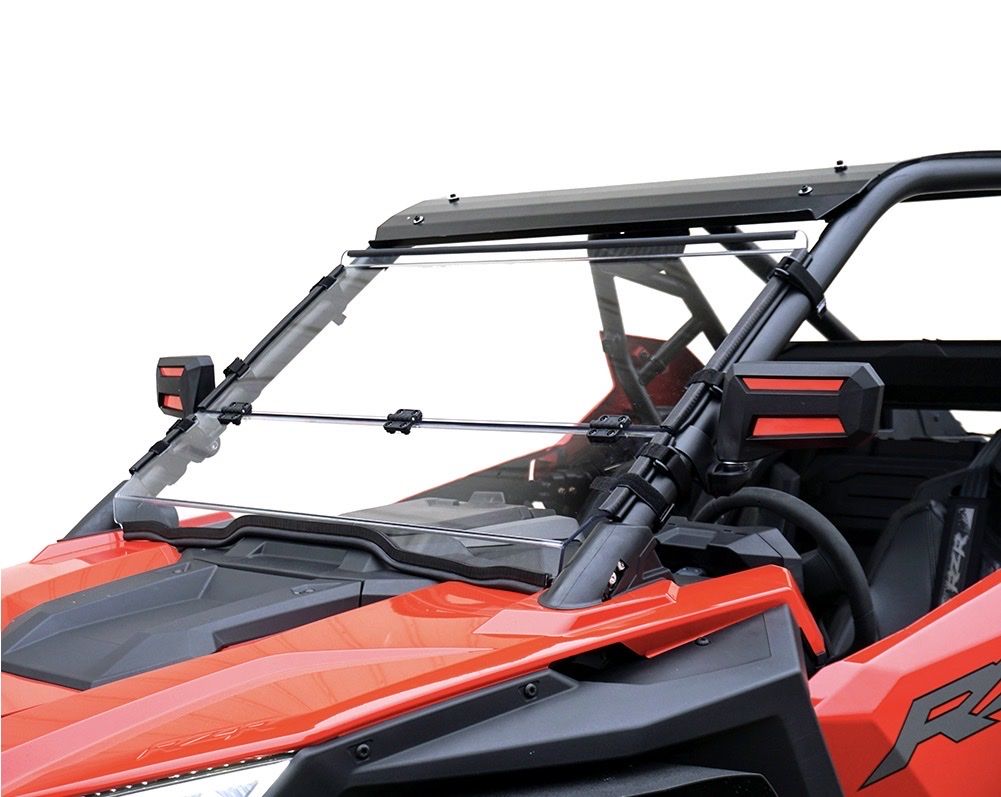 SuperATV Scratch-Resistant Flip Windshield for Polaris RZR Pro XP - Clear, Durable Polycarbonate