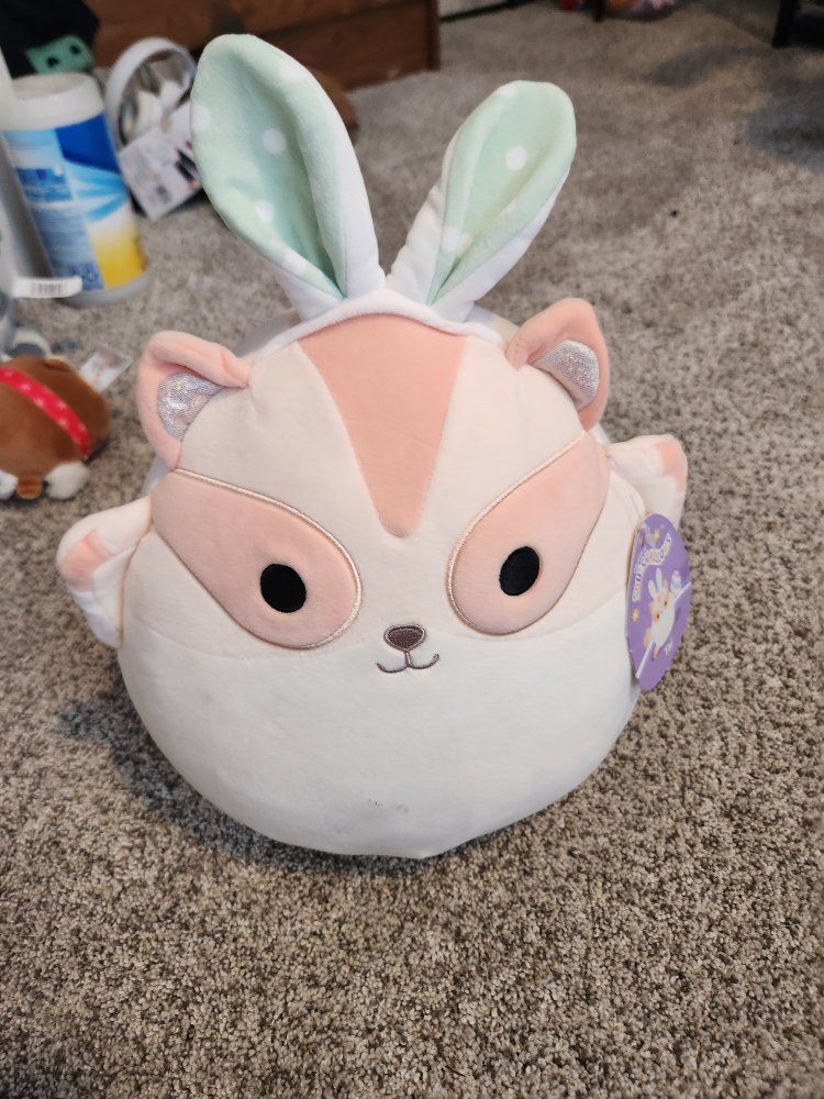 Squishmallows Tai the Easter Squirrel Bunny Ears Plush Stuffed Animal Toy, 8-inch