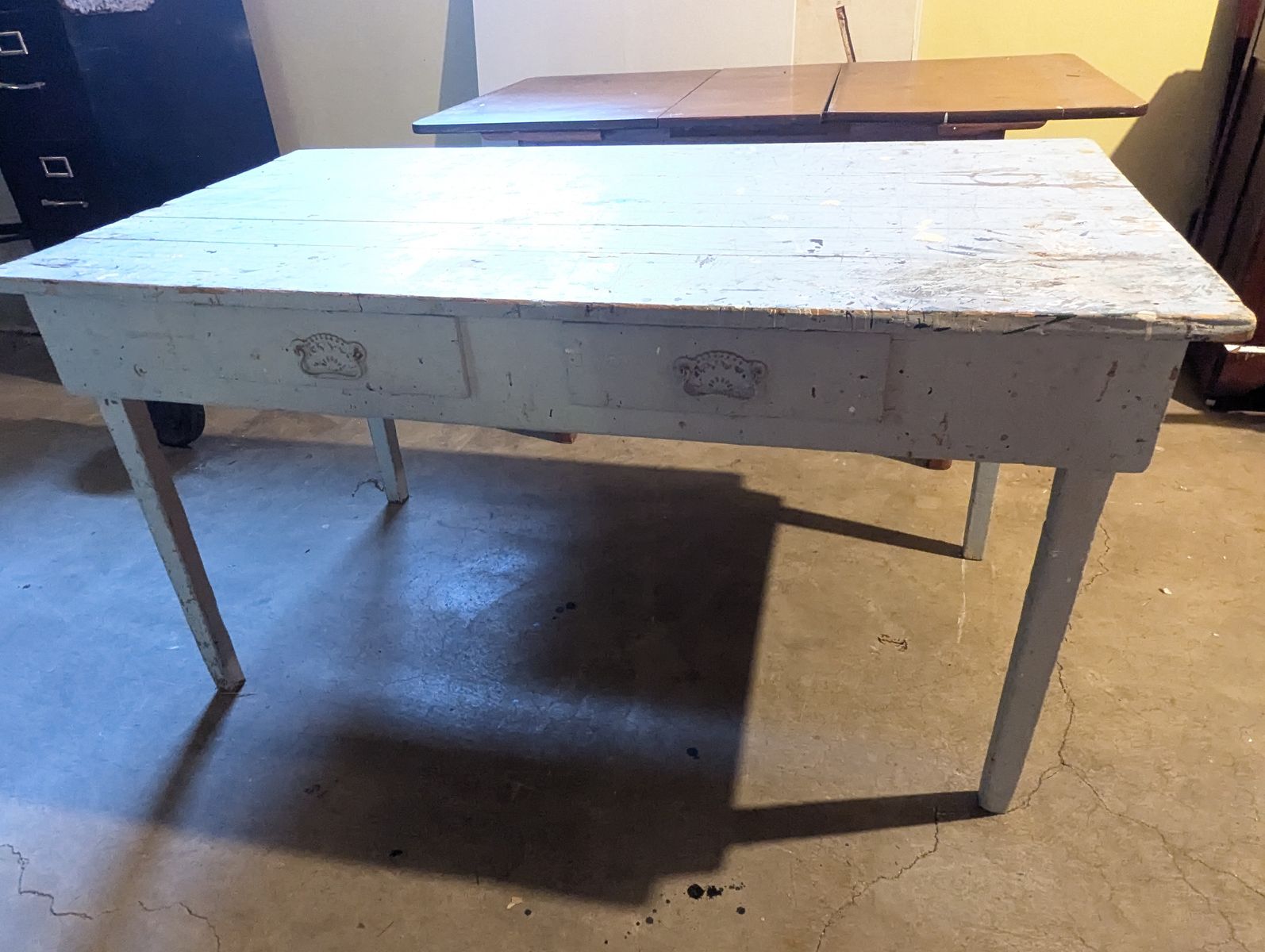 Light Blue Vintage Kitchen Utility Table 