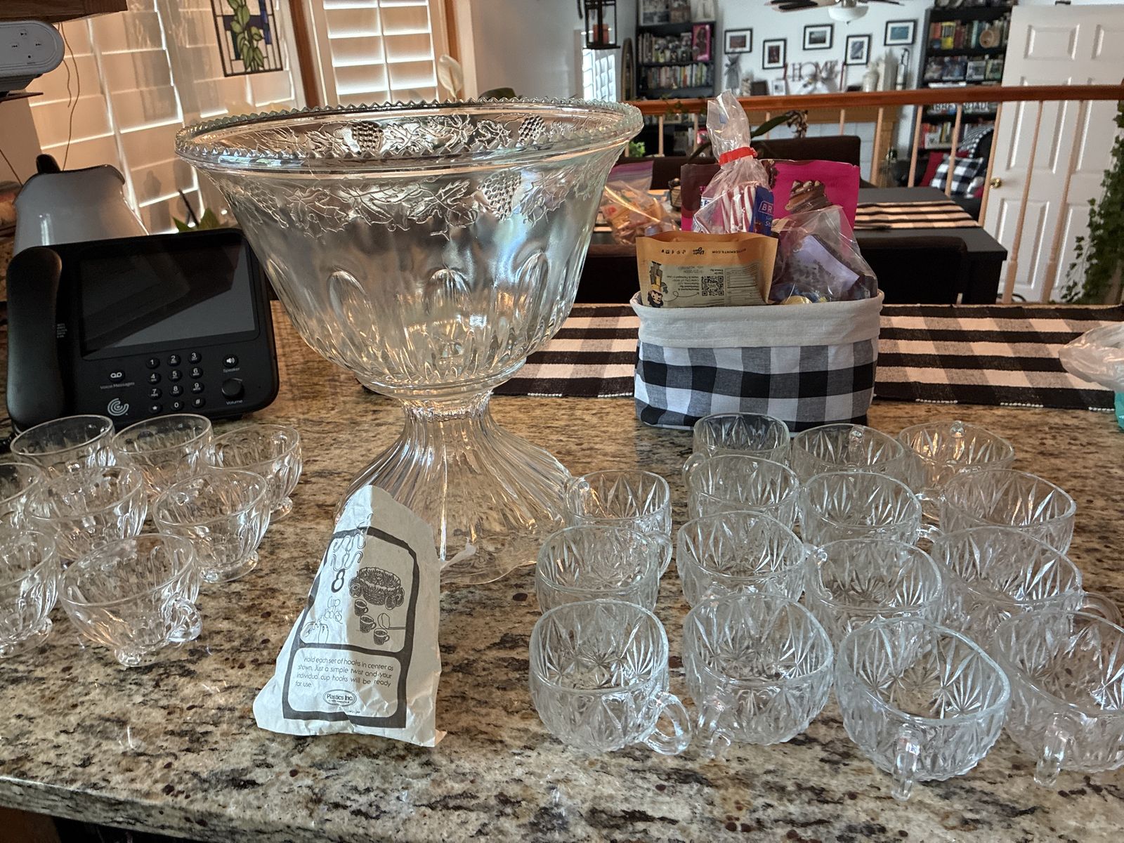 Punch bowl and cups