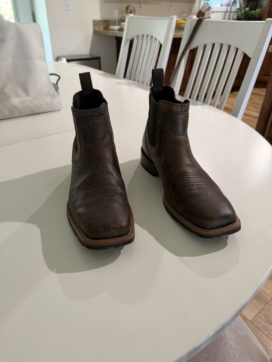 Ariat Men's Brown Leather Square Toe Chelsea Boots Size 13