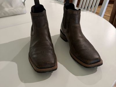 Ariat Men's Brown Leather Square Toe Chelsea Boots Size 13