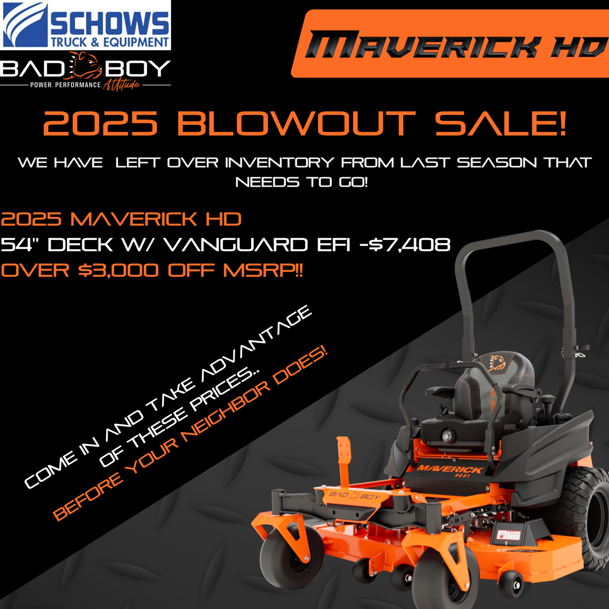 Bad Boy Maverick HD 54" Zero Turn Lawn Mower