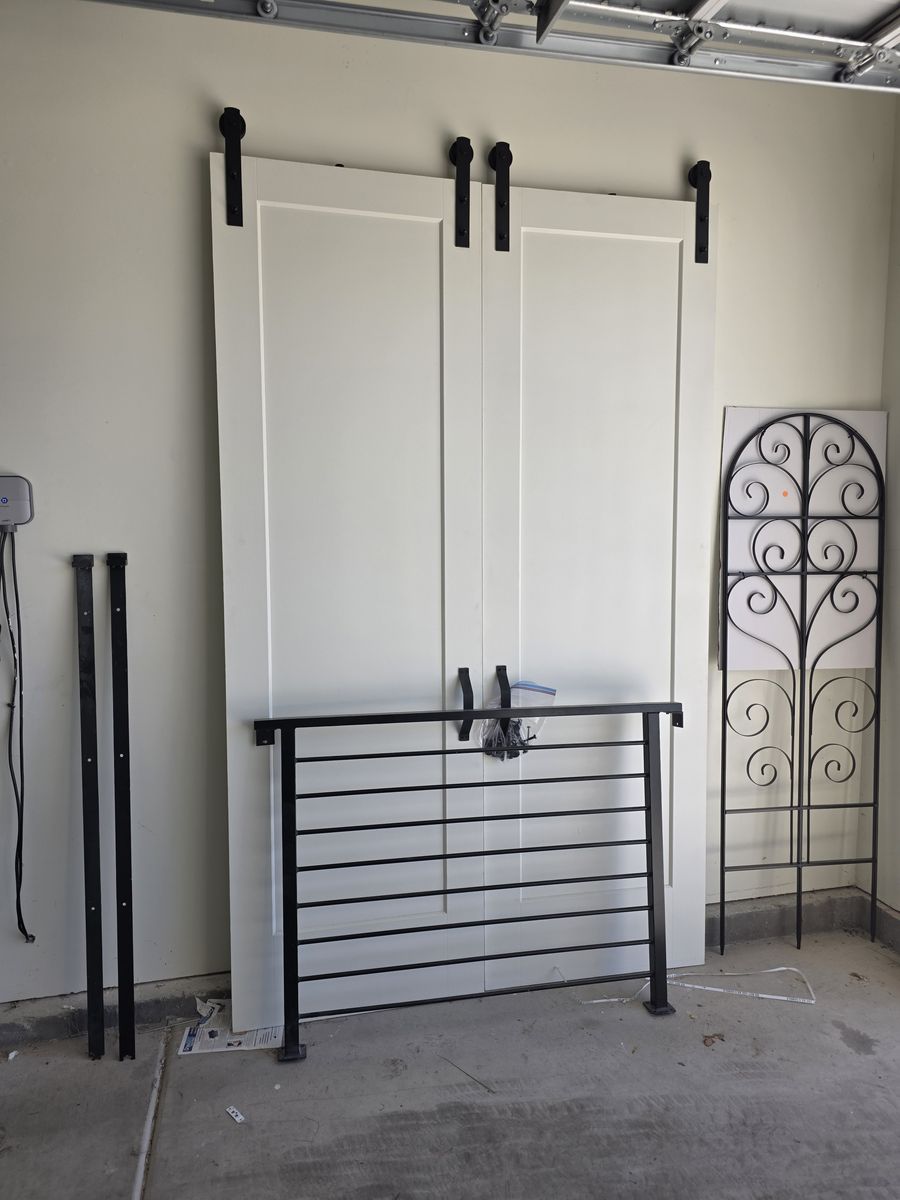 Free 8' single panel doors and barn door hardware