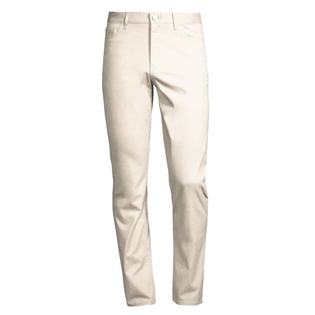 Men's Michael Kors Parker Slim-Fit Canvas Beige Stretch Pants - 34/30
