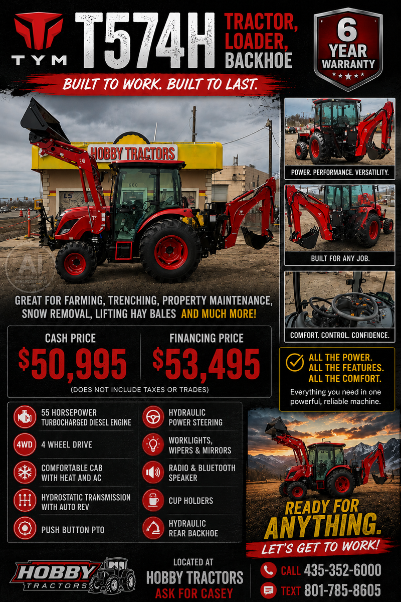 TYM T574 Tractor, Loader, Backhoe