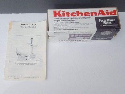 KitchenAid Food Grinder, Sausage Stuffer, and Pasta Maker Plates Attachments