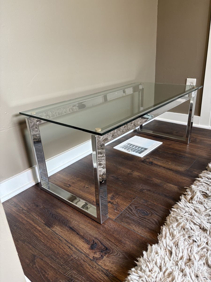 Vintage Chrome / Glass Coffee Table