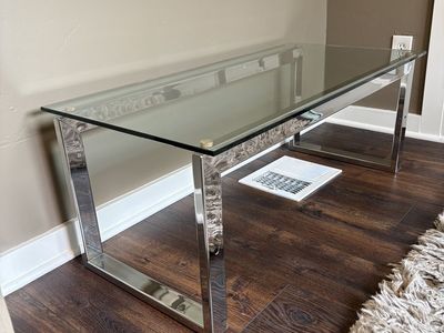 Vintage Chrome / Glass Coffee Table