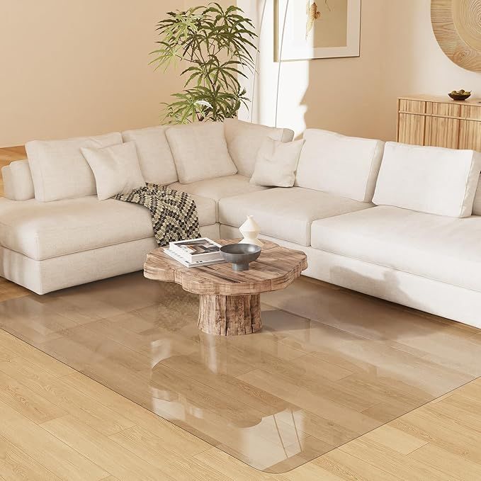 Crystal Transparent Floor Mat, Waterpoof Easy Cleaning Plastic Area Rug Protector Cover, No Spill Easy Flat Floor Protector