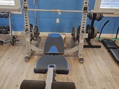 Nautilus Folding Bench And Squat Rack With Weights