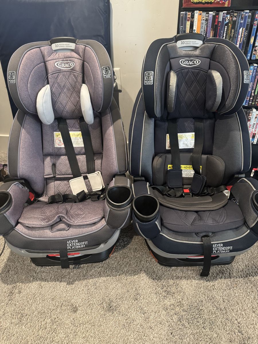 2 Graco 4Ever Extend2Fit Platinum Convertible Car Seats - Cleaned & Ready, Excellent Condition