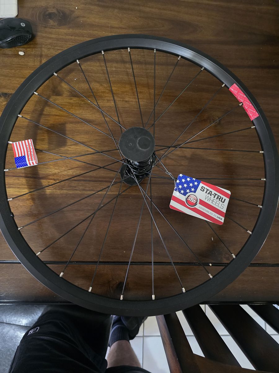 Sta-Tru 20" Rear Bicycle Wheel Black 36H Bolt-On Single Speed Freewheel